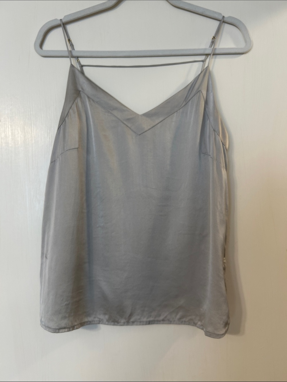 Cuyana Silver Gray Silk Camisole